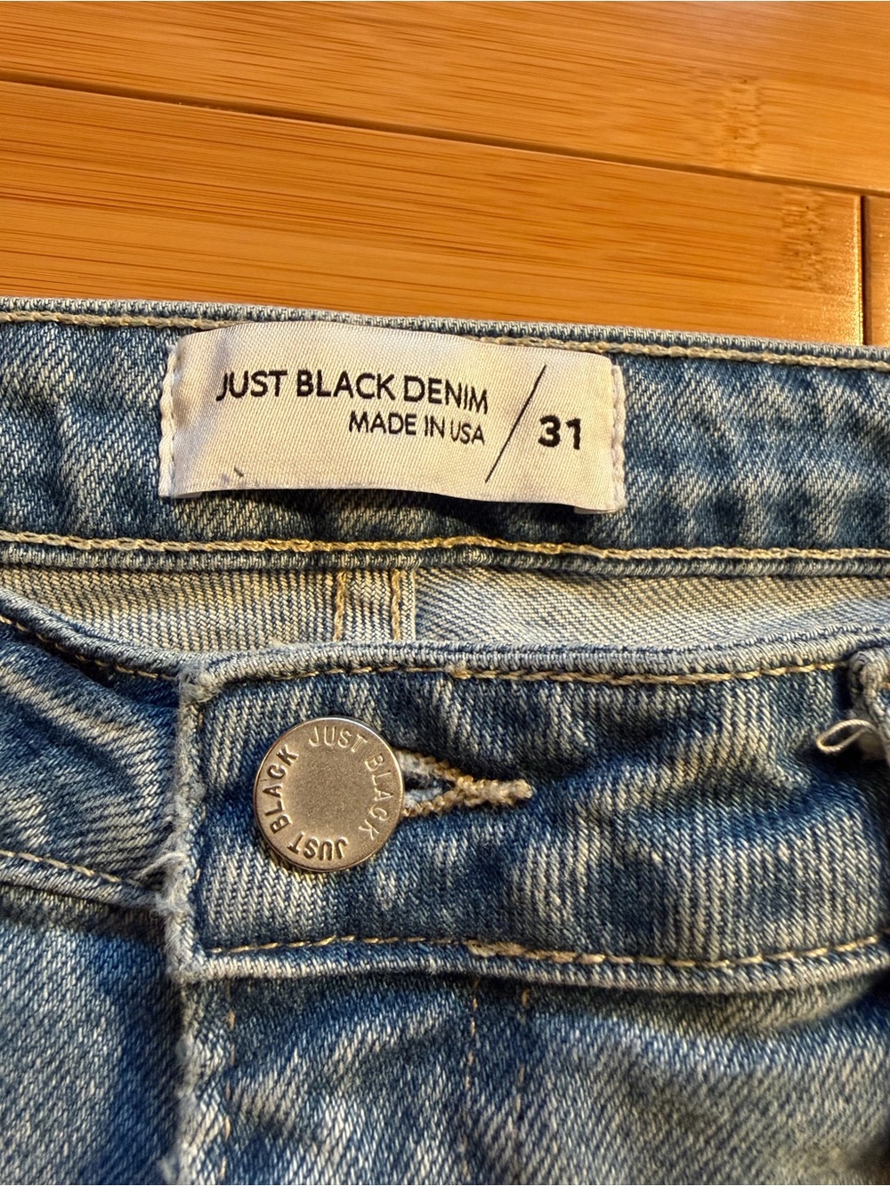 Just Black Denim Vintage Straight Leg Jeans — Size 31 — Frayed Hem 27” Inseam - Picture 14 of 14